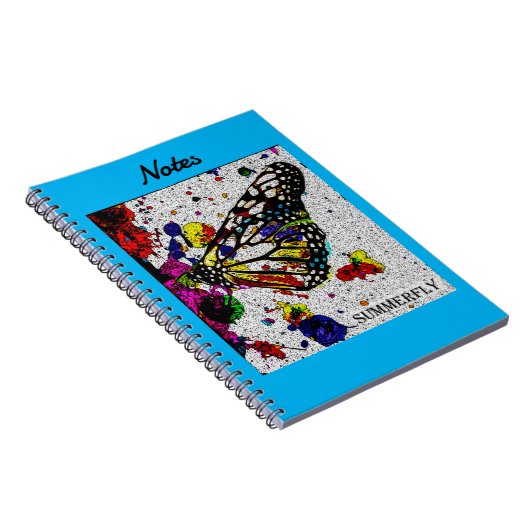 Summerfly Note Book Blauwe achtergrond Notitieboek (Rechterzijde)