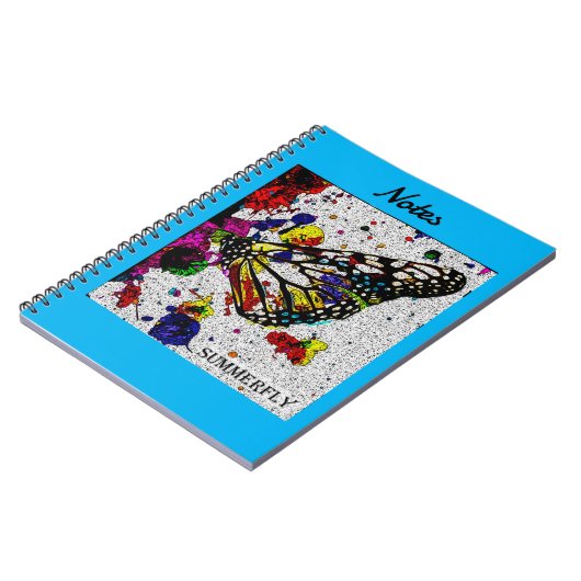 Summerfly Note Book Blauwe achtergrond Notitieboek (Linkerzijde)