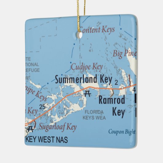 Summerland Key Florida Map Keramisch Ornament (Links)