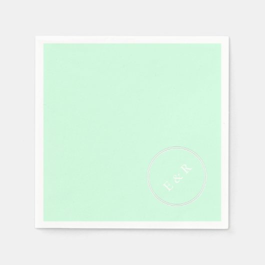 Summermint Pastel Green Mint Wedding Servetten (Voorkant)