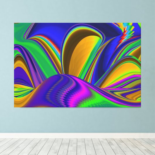 Summerrainboeg, Abstracte 3D Rainbowart Canvas Afdruk (Insitu (Houten vloer))