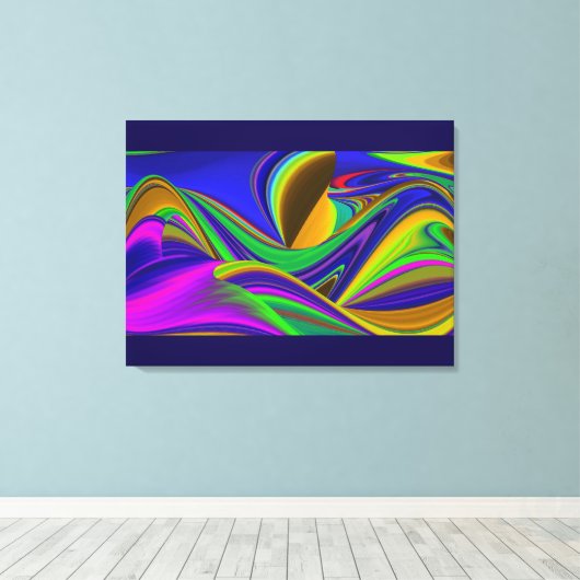 Summerrainboeg, Abstracte 3D Rainbowart Canvas Afdruk (Insitu (Houten vloer))