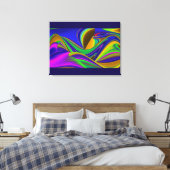 Summerrainboeg, Abstracte 3D Rainbowart Canvas Afdruk (Insitu (Slaapkamer))