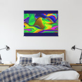 Summerrainboeg, Abstracte 3D Rainbowart Canvas Afdruk (Insitu (Slaapkamer))