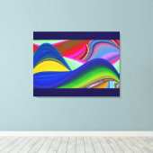 Summerrainboeg, Abstracte 3D Rainbowart Canvas Afdruk (Insitu (Houten vloer))