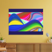 Summerrainboeg, Abstracte 3D Rainbowart Canvas Afdruk (Insitu (Woonkamer))
