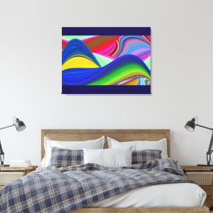 Summerrainboeg, Abstracte 3D Rainbowart Canvas Afdruk