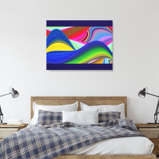 Summerrainboeg, Abstracte 3D Rainbowart Canvas Afdruk (Insitu (Slaapkamer))