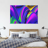 Summerrainboeg, Abstracte 3D Rainbowart Canvas Afdruk (Insitu (Slaapkamer))