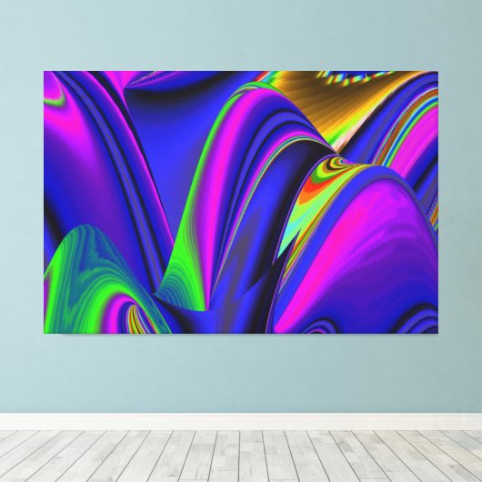 Summerrainboeg, Abstracte 3D Rainbowart Canvas Afdruk (Insitu (Houten vloer))