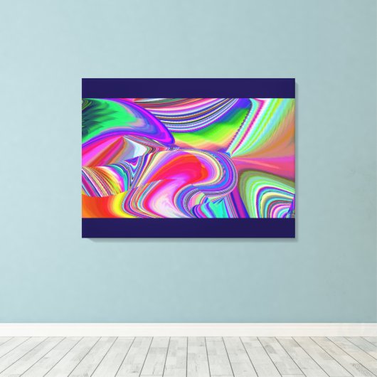 Summerrainboeg, Abstracte 3D Rainbowart Canvas Afdruk (Insitu (Houten vloer))