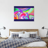 Summerrainboeg, Abstracte 3D Rainbowart Canvas Afdruk (Insitu (Slaapkamer))