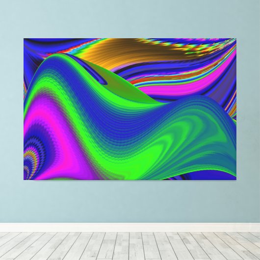 Summerrainboeg, Abstracte 3D Rainbowart Canvas Afdruk (Insitu (Houten vloer))