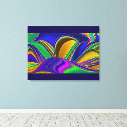 Summerrainboeg, Abstracte 3D Rainbowart Canvas Afdruk (Insitu (Houten vloer))