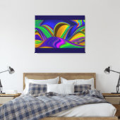 Summerrainboeg, Abstracte 3D Rainbowart Canvas Afdruk (Insitu (Slaapkamer))