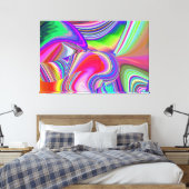 Summerrainboeg, Abstracte 3D Rainbowart Canvas Afdruk (Insitu (Slaapkamer))