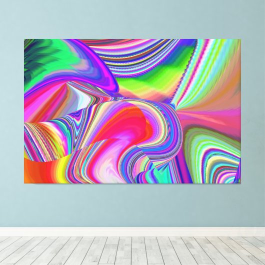 Summerrainboeg, Abstracte 3D Rainbowart Canvas Afdruk (Insitu (Houten vloer))