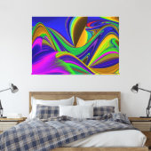 Summerrainboeg, Abstracte 3D Rainbowart Canvas Afdruk (Insitu (Slaapkamer))