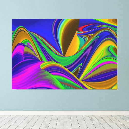 Summerrainboeg, Abstracte 3D Rainbowart Canvas Afdruk (Insitu (Houten vloer))
