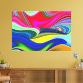 Summerrainboeg, Abstracte 3D Rainbowart Canvas Afdruk (Insitu (Woonkamer))