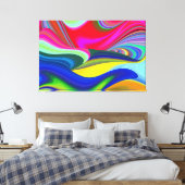 Summerrainboeg, Abstracte 3D Rainbowart Canvas Afdruk (Insitu (Slaapkamer))