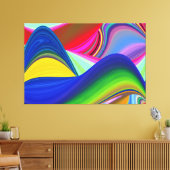 Summerrainboeg, Abstracte 3D Rainbowart Canvas Afdruk (Insitu (Woonkamer))