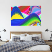 Summerrainboeg, Abstracte 3D Rainbowart Canvas Afdruk (Insitu (Slaapkamer))