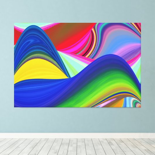 Summerrainboeg, Abstracte 3D Rainbowart Canvas Afdruk (Insitu (Houten vloer))