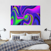 Summerrainboeg, Abstracte 3D Rainbowart Canvas Afdruk (Insitu (Slaapkamer))