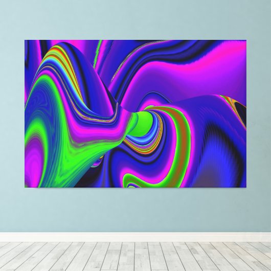 Summerrainboeg, Abstracte 3D Rainbowart Canvas Afdruk (Insitu (Houten vloer))