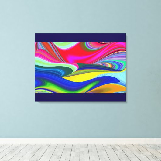 Summerrainboeg, Abstracte 3D Rainbowart Canvas Afdruk (Insitu (Houten vloer))