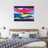 Summerrainboeg, Abstracte 3D Rainbowart Canvas Afdruk (Insitu (Slaapkamer))