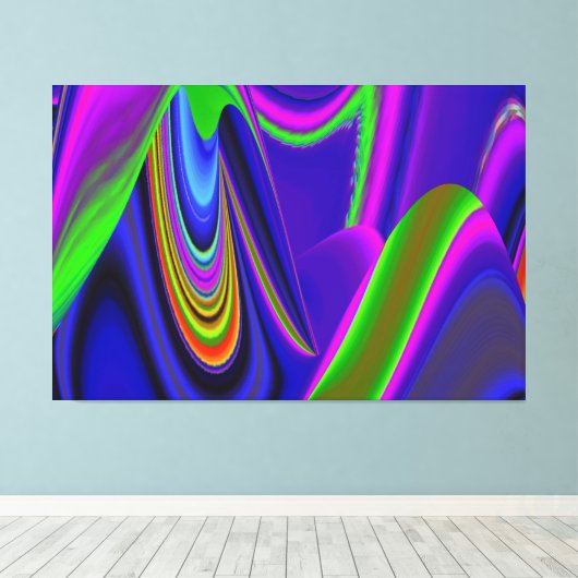 Summerrainboeg, Abstracte 3D Rainbowart Canvas Afdruk (Insitu (Houten vloer))