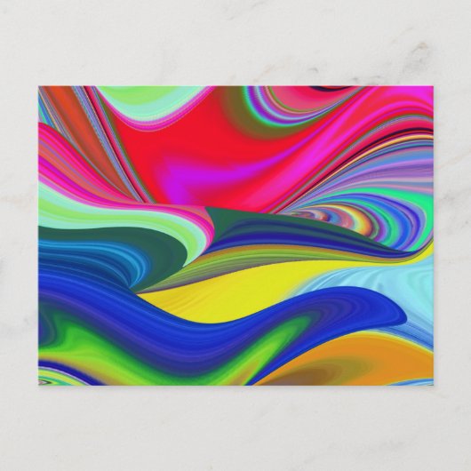 Summerrainboeg, Abstracte 3D Rainbowart Feestdagenkaart (Voorkant)