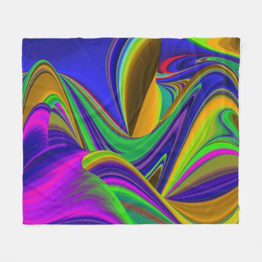 Summerrainboeg, Abstracte 3D Rainbowart Fleece Deken (Voorkant (Horizontaal))