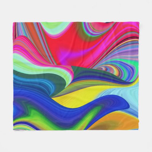 Summerrainboeg, Abstracte 3D Rainbowart Fleece Deken (Voorkant (Horizontaal))