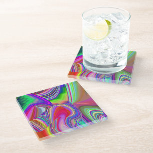 Summerrainboeg, Abstracte 3D Rainbowart Glazen Onderzetter