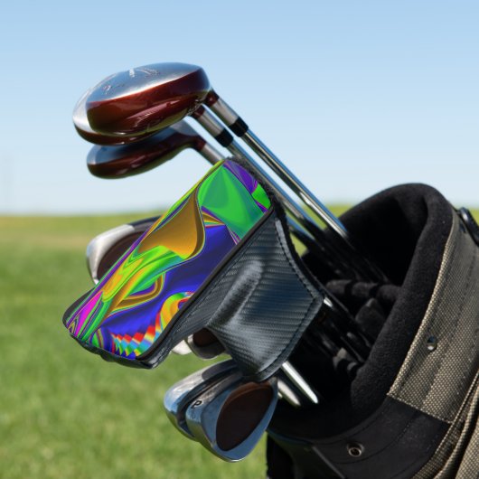 Summerrainboeg, Abstracte 3D Rainbowart Golfheadcover (Insitu)