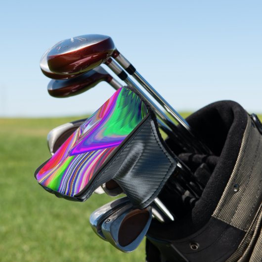 Summerrainboeg, Abstracte 3D Rainbowart Golfheadcover (Insitu)