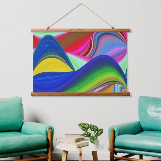 Summerrainboeg, Abstracte 3D Rainbowart Hangend Wandkleed (Woonkamer)