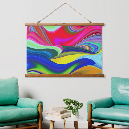Summerrainboeg, Abstracte 3D Rainbowart Hangend Wandkleed (Woonkamer)