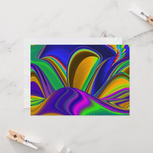 Summerrainboeg, Abstracte 3D Rainbowart Kaart (Voorkant / Achterkant in situ)