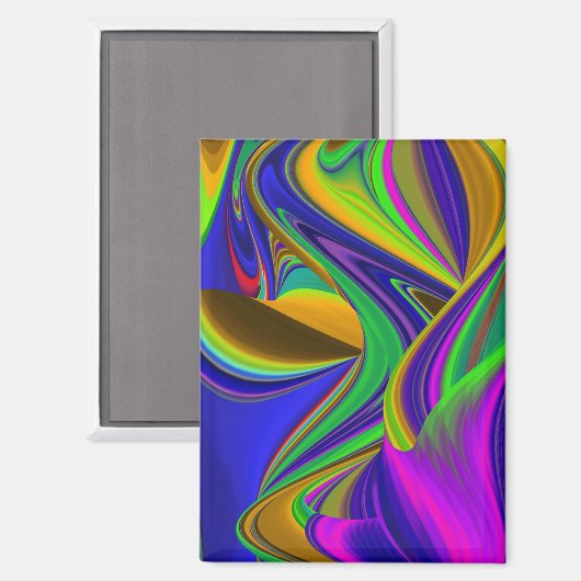 Summerrainboeg, Abstracte 3D Rainbowart Magneet (Voorkant / Achterkant)