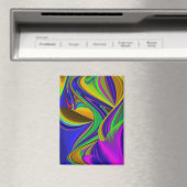 Summerrainboeg, Abstracte 3D Rainbowart Magneet (Insitu (Vaatwasser))