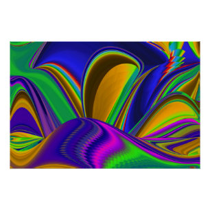 Summerrainboeg, Abstracte 3D Rainbowart Perfect Poster