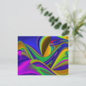 Summerrainboeg, Abstracte 3D Rainbowart RSVP Kaartje (Staand voorkant)