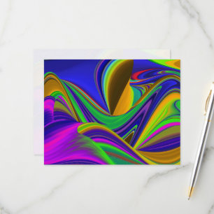 Summerrainboeg, Abstracte 3D Rainbowart RSVP Kaartje