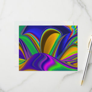 Summerrainboeg, Abstracte 3D Rainbowart RSVP Kaartje