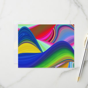 Summerrainboeg, Abstracte 3D Rainbowart RSVP Kaartje