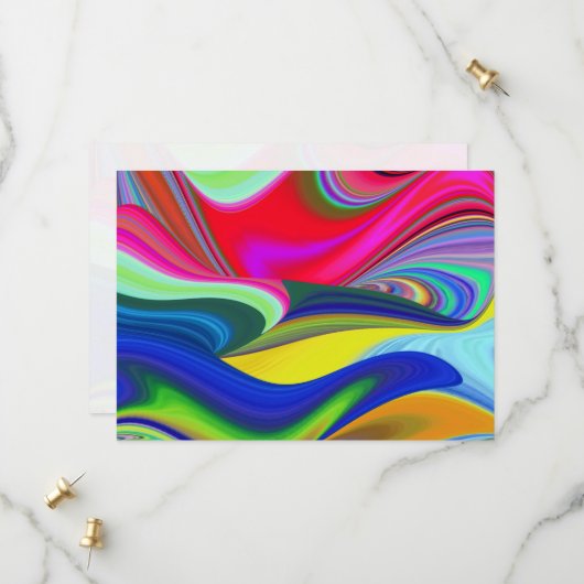 Summerrainboeg, Abstracte 3D Rainbowart Save The Date (Voorkant / Achterkant in situ)